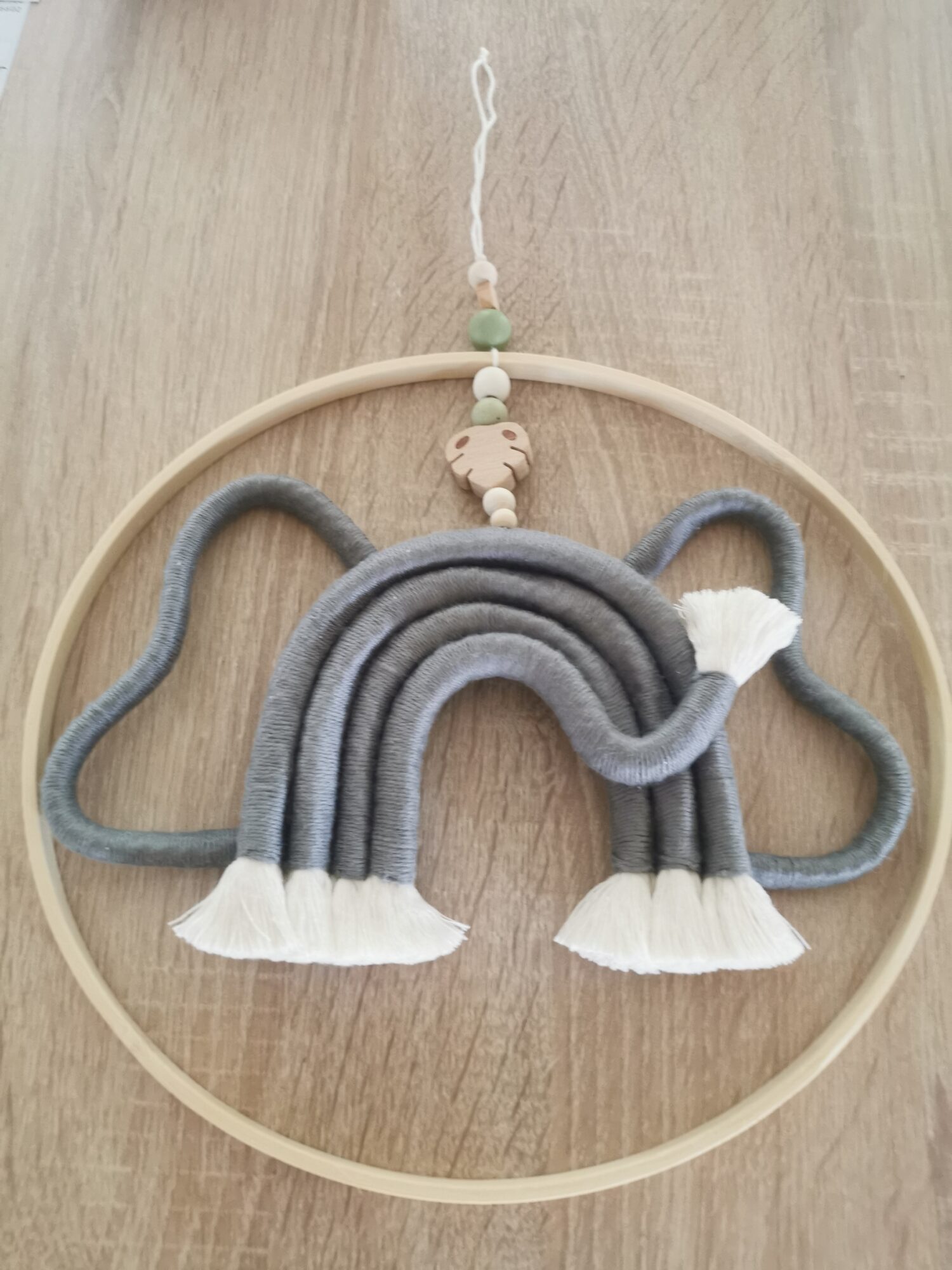 Animaux en macramé dans cercle